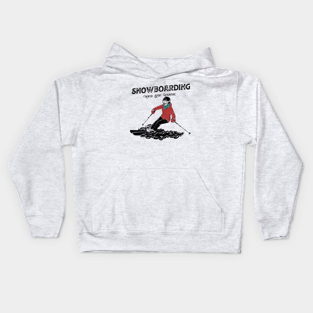 Snowboarding Sport Kids Hoodie by GS